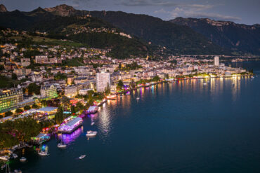 2025 Montrö Caz Festvali'nin havadan görüntüsü