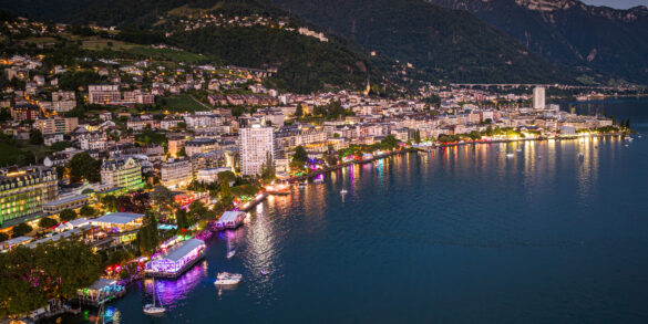 2025 Montrö Caz Festvali'nin havadan görüntüsü