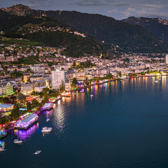 2025 Montrö Caz Festvali'nin havadan görüntüsü